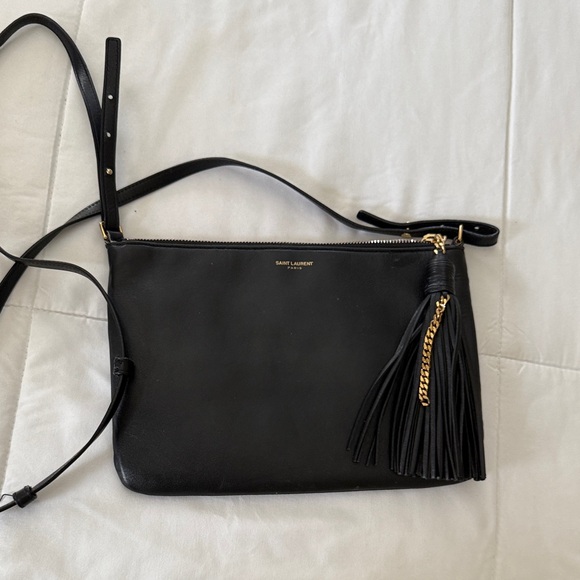 Saint Laurent Black Crossbody Bag with Tassel - Picture 1 of 4